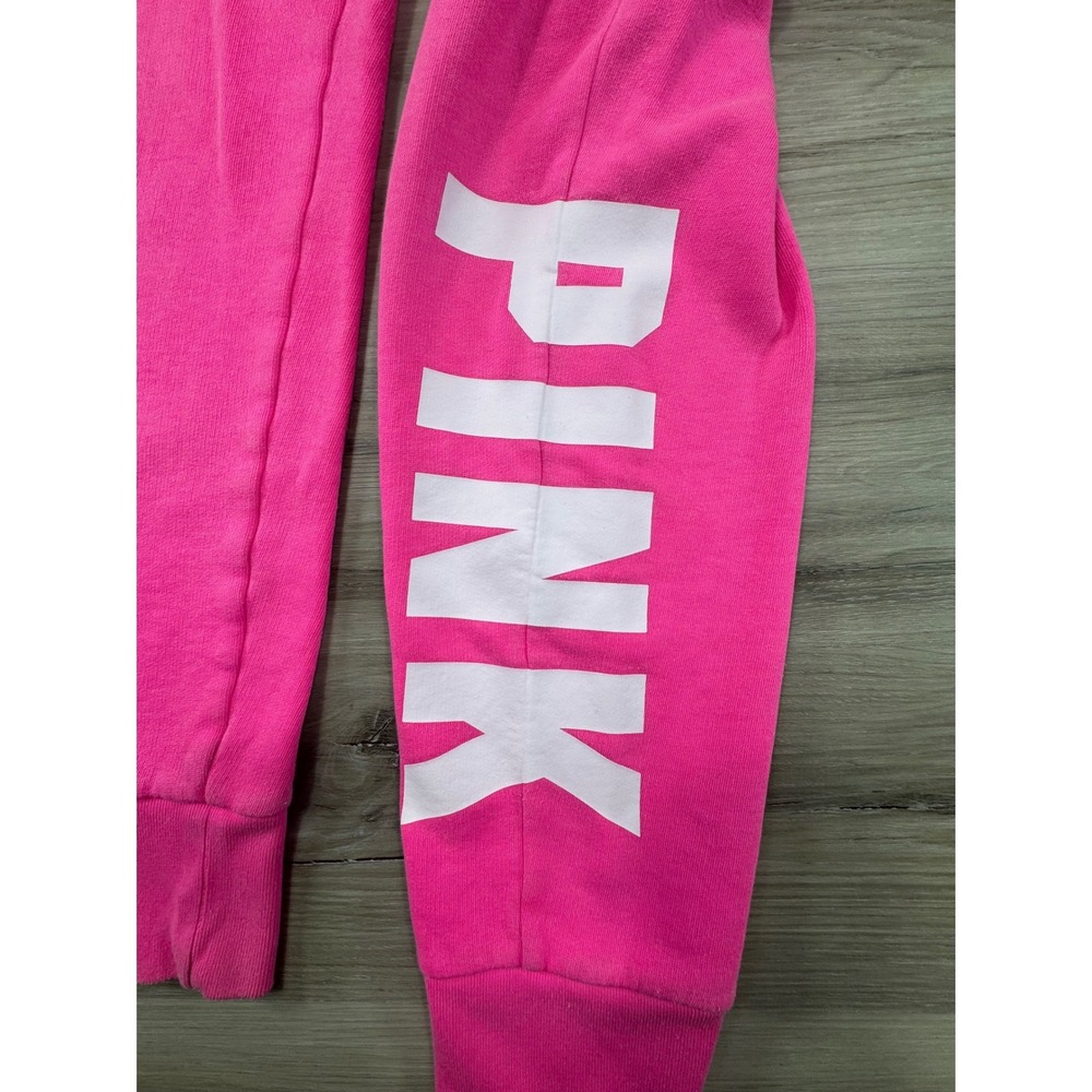 Y2K PINK Victoria's Secret Jogger Sweatpants Pink WMNS XS White Logo Barbiecore - Picture 2 of 13